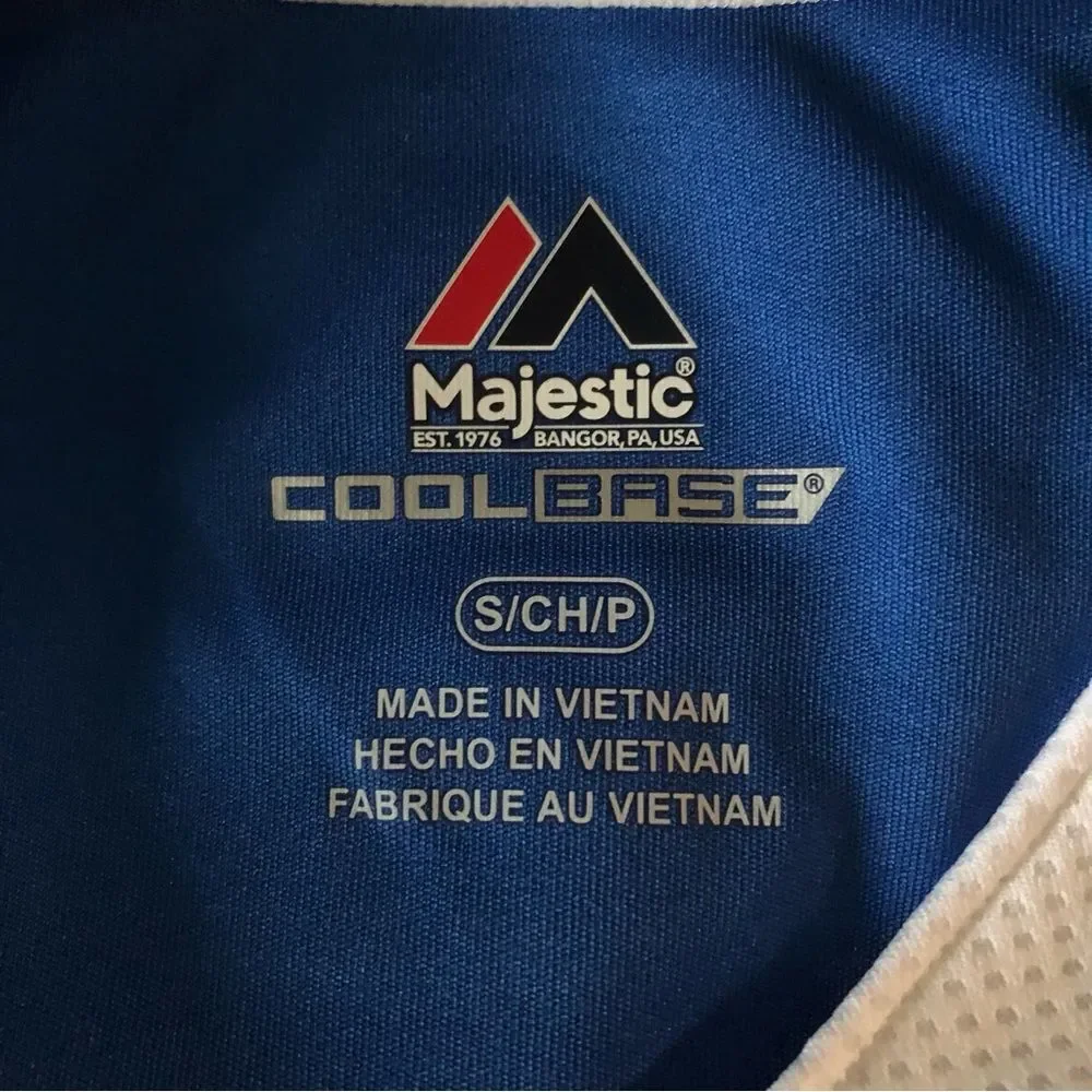 Majestic New York Mets Cool Base 2 Button Jersey Size Small Baseball MLB